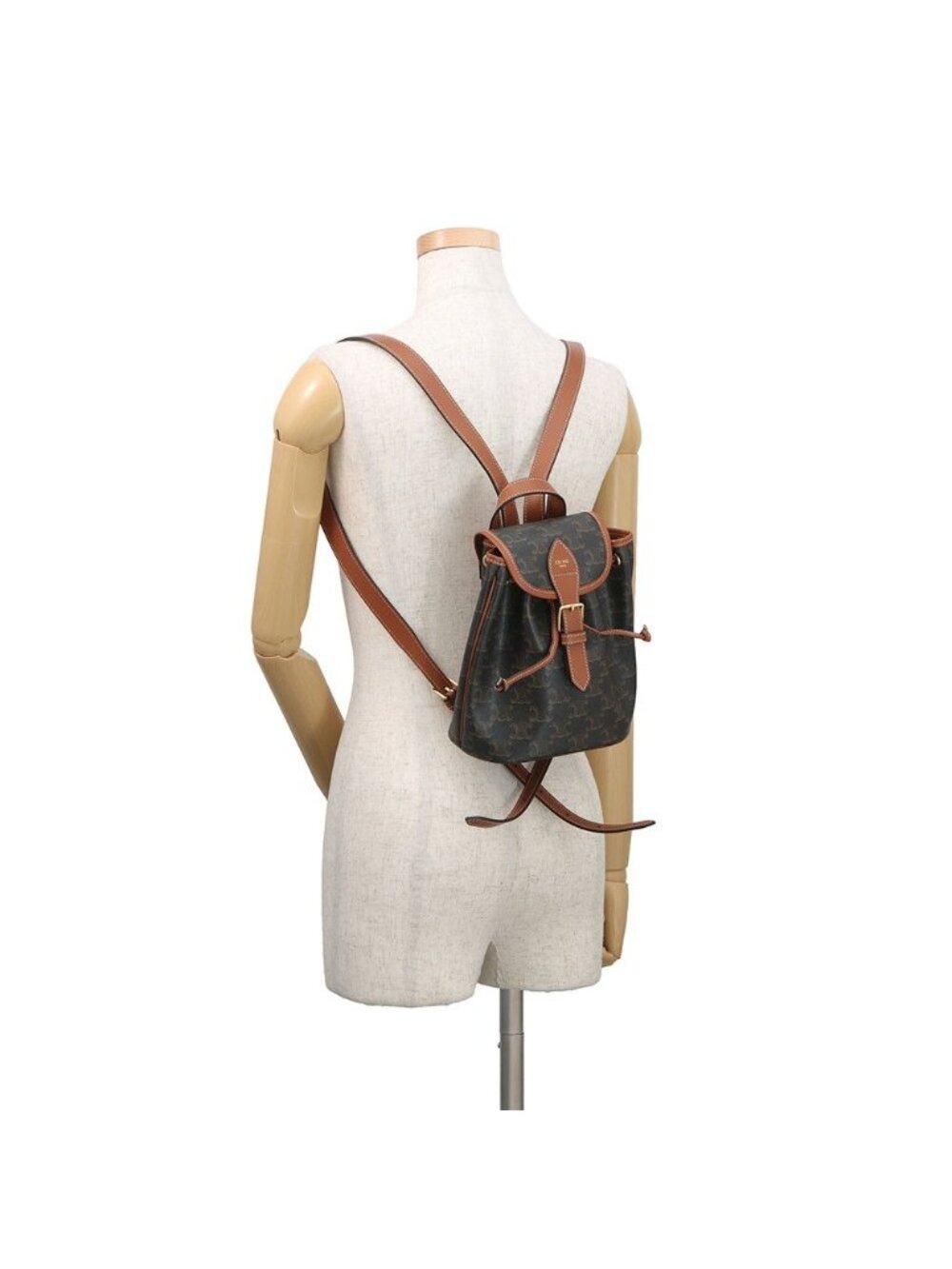 Celine Backpack Triomphe Folco Mini Calf Leather Brown - Picture 4 of 10